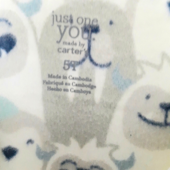 Carters Just One You 1 PC Bear Fleece Toddler Boy's Footies PJ 5T - Picture 4 of 6
